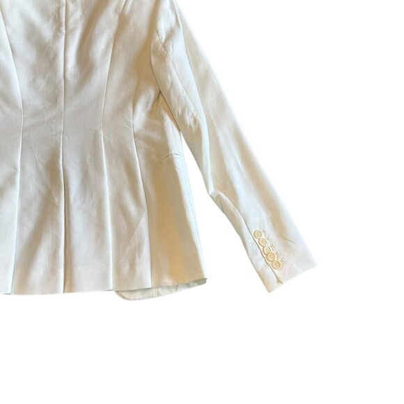 Theory Open-Front Blazer White Long Sleeve Pockets Classic Size 00 Women's - Picture 8 of 9